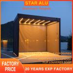 Motorized Waterproof Outdoor Pergola Garden Pergola Aluminium OutdoorDimmable Lighting Modern Bioclimatic Sunshade Pergola