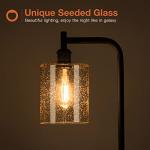 addlon Floor Lamps for Living Room Bright Lighting with Seeded Glass lampshade, Modern Bright Floor Lamp with LED Bulbs Industrial Standing lamp for beroom, Tall Pole Lamps Office - Black