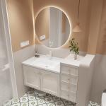 Light Led Profil Cabinet Oak Narrow Garderobe Towels Wall Storage Organization Portable Vanity Armadi Aperti Bathroom Furniture