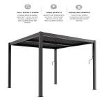 Motorized Waterproof Outdoor Pergola Garden Pergola Aluminium OutdoorDimmable Lighting Modern Bioclimatic Sunshade Pergola