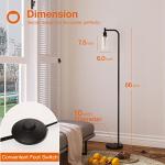 addlon Floor Lamps for Living Room Bright Lighting with Seeded Glass lampshade, Modern Bright Floor Lamp with LED Bulbs Industrial Standing lamp for beroom, Tall Pole Lamps Office - Black