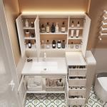 Light Led Profil Cabinet Oak Narrow Garderobe Towels Wall Storage Organization Portable Vanity Armadi Aperti Bathroom Furniture