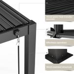 Motorized Waterproof Outdoor Pergola Garden Pergola Aluminium OutdoorDimmable Lighting Modern Bioclimatic Sunshade Pergola