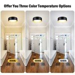 BrightHome Flush Mount LED Ceiling Light, 13in 2400LM 25W, 3 Color (3000K, 4000K, 5000K) Dimmable Black Gold Modern Lamp for Bedroom, Bathroom, Hallway, Kitchen