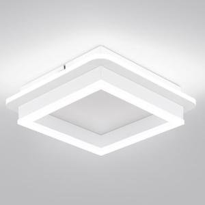 CANEOE 24W Square Hallway Light, Modern Flush Mount Led Ceiling Light,White Acrylic Close to Ceiling Lights for Bedroom Dining Room Kitchen Balcony Bathroom Aisle Ceiling Lamp (Cool White,6000K)