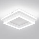 CANEOE 24W Square Hallway Light, Modern Flush Mount Led Ceiling Light,White Acrylic Close to Ceiling Lights for Bedroom Dining Room Kitchen Balcony Bathroom Aisle Ceiling Lamp (Cool White,6000K)