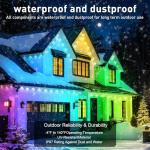150FT Permanent Outdoor RGB Lights - Waterproof Smart LED Eaves Lights with App/Remote Control, Music Sync & DIY Scenes, Perfect for Christmas, Halloween, Parties & Daily Decor, Ideal for House Roof