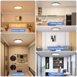 4 Pack 12 Inch Dimmable LED Flush Mount Ceiling Light Fixture 28W 3200LM 5 Color Temperature in One Super Slim Round Ceiling Lamp Low Profile Ceiling Lights for Living Bedroom Kitchen Laundry Black