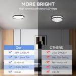 4 Pack 12 Inch Dimmable LED Flush Mount Ceiling Light Fixture 28W 3200LM 5 Color Temperature in One Super Slim Round Ceiling Lamp Low Profile Ceiling Lights for Living Bedroom Kitchen Laundry Black