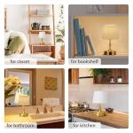 ONEWISH Small Cordless Lamp Dimmable-Battery Operated Table lamp, 4000mAh Rechargeable, Touch Bedside Lamp with White Fabric Shade, 2700K Bulb Included, for Dining, Patio, Bathroom(Gold)