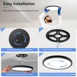 4 Pack 12 Inch Dimmable LED Flush Mount Ceiling Light Fixture 28W 3200LM 5 Color Temperature in One Super Slim Round Ceiling Lamp Low Profile Ceiling Lights for Living Bedroom Kitchen Laundry Black