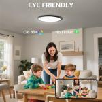 4 Pack 12 Inch Dimmable LED Flush Mount Ceiling Light Fixture 28W 3200LM 5 Color Temperature in One Super Slim Round Ceiling Lamp Low Profile Ceiling Lights for Living Bedroom Kitchen Laundry Black