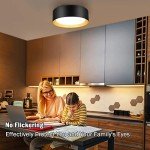 BrightHome Flush Mount LED Ceiling Light, 13in 2400LM 25W, 3 Color (3000K, 4000K, 5000K) Dimmable Black Gold Modern Lamp for Bedroom, Bathroom, Hallway, Kitchen