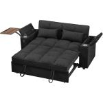 65'' 3-in-1 Folding Convertible Sofa Bed, Pullout Sofa, Modern Chenille , 360° Swivel Side Table, Easy Assembly, Perfect f