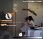 Fiqevs Upgraded Dimmable 3 Globe Mid Century Modern Floor Lamp, 3 x 3000K Warm Light LED Bulbs Included, Matt Black Standing Lamp with Sphere Glass Shade, Vintage Tall Lamp for Living Room, Bedroom