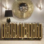 Side cabinet light luxury high sense Portuguese designer artistic personality integration living room against the wall