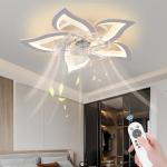 Bevenus Low Profile Ceiling Fan with Lights,110v Modern Dimmable Flower Shape, Remote Control/app Control,Timing 6 Gear Speeds Fan Ceiling Lamp.