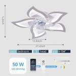 Bevenus Low Profile Ceiling Fan with Lights,110v Modern Dimmable Flower Shape, Remote Control/app Control,Timing 6 Gear Speeds Fan Ceiling Lamp.