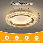 UOFUS 28W Gold LED Flush Mount Ceiling Light 12inch Modern Round Ceiling Light Fixture 3000K-6000K Super Bright Circle Ceiling Lamp for Bedroom Kitchen Bathroom Entryway Hallway Stairwell