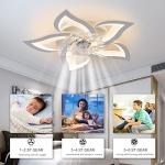 Bevenus Low Profile Ceiling Fan with Lights,110v Modern Dimmable Flower Shape, Remote Control/app Control,Timing 6 Gear Speeds Fan Ceiling Lamp.