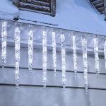 Minetom Icicle Lights Outdoor with Clips, 20ft 100 LED 20 Tubes Twinkling White Christmas String Lights, Connectable Waterproof Hanging Icicle String Light Plug in for Eave Holiday Outdoor