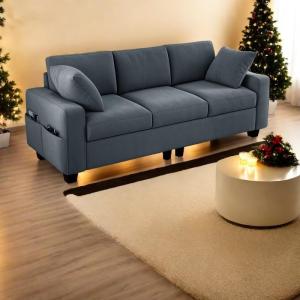 80" Sofa Couch, Comfy Upholstered Loveseat with Extra Deep Seats, Chenille Fabric Sofa for Living Room Apartment Office