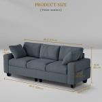 80" Sofa Couch, Comfy Upholstered Loveseat with Extra Deep Seats, Chenille Fabric Sofa for Living Room Apartment Office