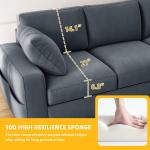 80" Sofa Couch, Comfy Upholstered Loveseat with Extra Deep Seats, Chenille Fabric Sofa for Living Room Apartment Office