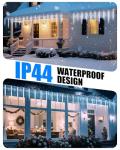 Minetom Icicle Lights Outdoor with Clips, 20ft 100 LED 20 Tubes Twinkling White Christmas String Lights, Connectable Waterproof Hanging Icicle String Light Plug in for Eave Holiday Outdoor