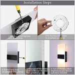Lightess Modern Wall Sconce 12W Indoor Acrylic Modern Wall Light Set of 2 LED Wall Lamp for Hallway Living Room Corridor Bedroom, Warm White