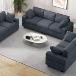 80" Sofa Couch, Comfy Upholstered Loveseat with Extra Deep Seats, Chenille Fabric Sofa for Living Room Apartment Office