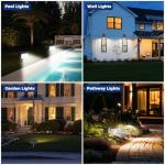 HGGH Solar Lights Outdoor Waterproof IP67, 60 LED 3 Lighting Modes Solar Spot Lights Outdoor for Yard Garden Pathway Landscape, Auto On/Off, Function 2 in 1(Cool White, 4 Pack)