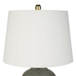 Nourison Home 23" Olive Green Ceramic Pot Table Lamp for Bedroom, Living Room, Dining Office, with White Tapered Drum Shade