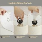 Hikczc Vintage Table Lamp for Living Room Bedroom, 18.5" Farmhouse Bedside Lamps Nightstand Lamp Set of 2, Table Lamps with Oatmeal Linen Lamp Shades, 2 LED Bulbs Included, White Stripe