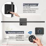 31in Wireless Wall Sconces Set of Two, [Creates Sunset Glow Ambiance] Dimmable 2700K–6000K with 8000mAh Battery & Display, Touch/Remote Control, Rechargeable Wall Lamps for Home Decor – Black