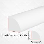 1pc 118.11inX0.5in Self Adhesive Quarter Round Molding Bendable Edge Trim for Wall Edge Corner Countertop Bathroom Kitchen Floor