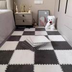 10Pcs 30*30CM Creative Plush Puzzle Foam Floor Mat Puzzle Carpet Warm Playmat Interlocking Exercise Tiles Fluffy Area Rugs