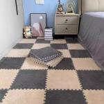 10Pcs 30*30CM Creative Plush Puzzle Foam Floor Mat Puzzle Carpet Warm Playmat Interlocking Exercise Tiles Fluffy Area Rugs