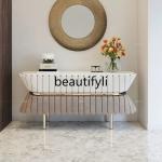 Z1Italian style, light luxury luxury luxury mansion, modern marble entrance table against the wall