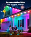 POOFZY Permanent Outdoor Lights for House,200ft RGB+IC Smart Outdoor Decor, 50 Scene Modes,App/Remote Control,IP67 Waterproof,for Christmas,Halloween,Daily & Holiday Party Decor,House Roof Lighting