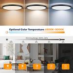 BLNAN LED Flush Mount Ceiling Light with Remote Control, 12 Inch 24W Dimmable Low Profile Hardwired Light Fixture, 3000K - 6500K Color Temperature, Modern Ultra Thin Lamp for Bedroom