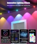 POOFZY Permanent Outdoor Lights for House,200ft RGB+IC Smart Outdoor Decor, 50 Scene Modes,App/Remote Control,IP67 Waterproof,for Christmas,Halloween,Daily & Holiday Party Decor,House Roof Lighting