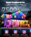 POOFZY Permanent Outdoor Lights for House,200ft RGB+IC Smart Outdoor Decor, 50 Scene Modes,App/Remote Control,IP67 Waterproof,for Christmas,Halloween,Daily & Holiday Party Decor,House Roof Lighting