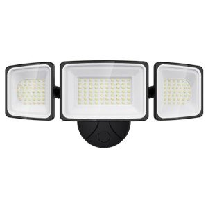Onforu 100W Flood Lights Outdoor, 9000LM Brightness LED Light Outside, IP65 Waterproof LED Exterior Floodlight with 3 Adjustable Heads, 6500K White Outdoor Security Light for Yard Garage Eave