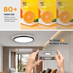 BLNAN LED Flush Mount Ceiling Light with Remote Control, 12 Inch 24W Dimmable Low Profile Hardwired Light Fixture, 3000K - 6500K Color Temperature, Modern Ultra Thin Lamp for Bedroom