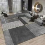 Modern Geometric Abstract Style Crystal Pile Carpet Home Living Room Bedroom Decorative Floor Mat Anti-slip Washable Carpet