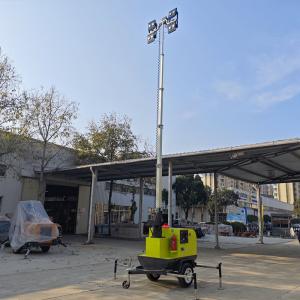 5M 7M 9m diesel generator 4x1000W mobile light tower trailer telescopic mast portable AC outdoor lighting tower