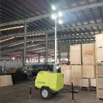 5M 7M 9m diesel generator 4x1000W mobile light tower trailer telescopic mast portable AC outdoor lighting tower