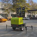 5M 7M 9m diesel generator 4x1000W mobile light tower trailer telescopic mast portable AC outdoor lighting tower