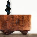 Light luxury dining side cabinet, living room integrated against the wall, high-end walnut porch cabinet, high-end household